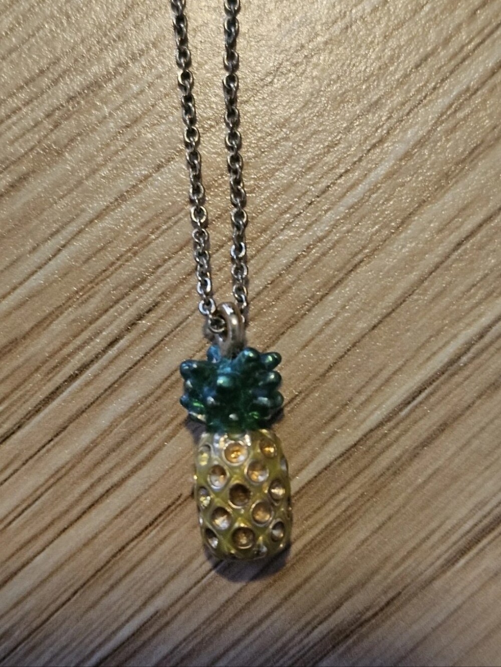 Touchstone Crystal By Swarovski Gold, Yellow, & Green Pineapple Necklace